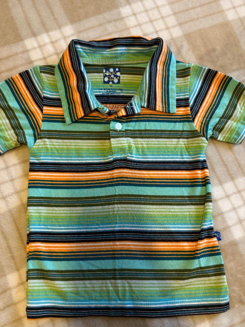 Kickee Pants Cancun Stripe Collared Polo Shirt- size 3T